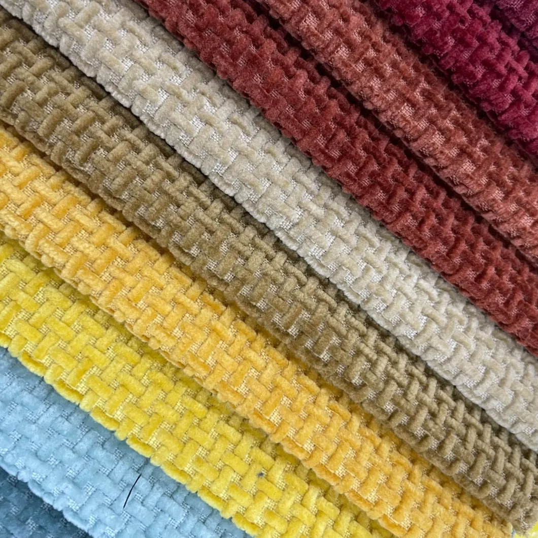 Polyester Chenille Woven Ready Stock Sofa Fabric Upholstery Cloth Decorative Material (JX269.)