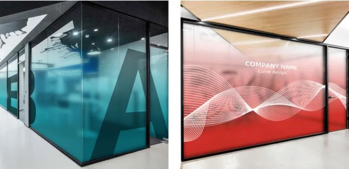 Customized UV Colour Printing Gradient Privacy Decorative Glass Film for Office