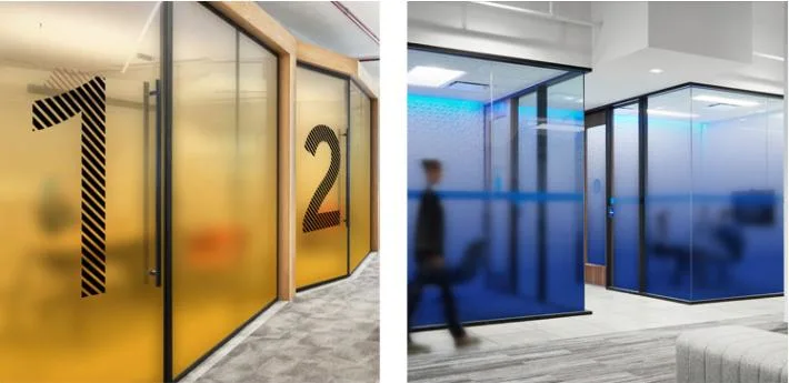 Customized UV Colour Printing Gradient Privacy Decorative Glass Film for Office